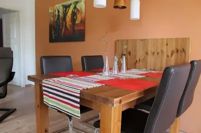 Ein Sitzbereich in der Unterkunft Ostseeoase
