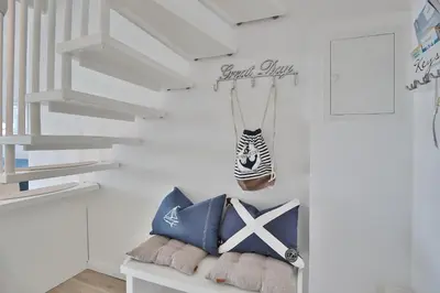 Ein Bett oder Betten in einem Zimmer der Unterkunft Haus Seesand Penthouse Wohlfühlzeit