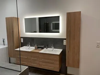 Ein Badezimmer in der Unterkunft Ferienwohnung 1 am Herrenhaus Ahrensbök