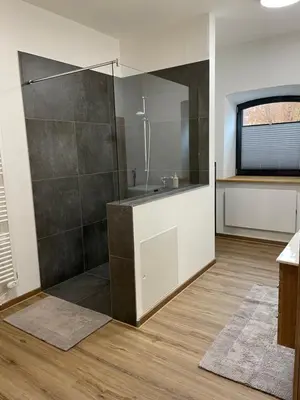 Ein Badezimmer in der Unterkunft Ferienwohnung 1 am Herrenhaus Ahrensbök