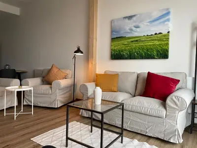 Ein Sitzbereich in der Unterkunft Ferienwohnung 1 am Herrenhaus Ahrensbök
