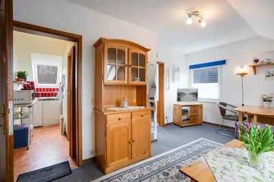 Küche/Küchenzeile in der Unterkunft HER14b Ferienwohnung Hartig