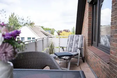 Ein Balkon oder eine Terrasse in der Unterkunft HER16c Ankes Gästehaus F