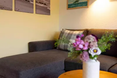 Ein Sitzbereich in der Unterkunft MEI6 Ferienwohnung Passat