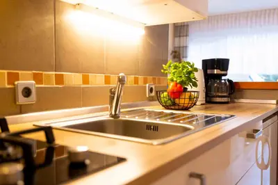 Küche/Küchenzeile in der Unterkunft MEI6b Ferienwohnung Matysik