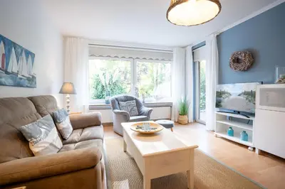 Ein Sitzbereich in der Unterkunft MEI71 Ferienwohnung Strandlust F