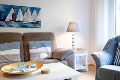 Ein Sitzbereich in der Unterkunft MEI71 Ferienwohnung Strandlust F