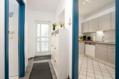 Küche/Küchenzeile in der Unterkunft Ost11a Ferienwohnung Strandnah