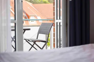 Ein Balkon oder eine Terrasse in der Unterkunft OST29 Ferienwohnung Komoran