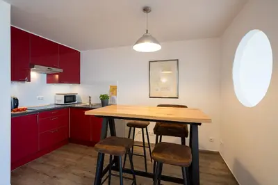 Küche/Küchenzeile in der Unterkunft STR123d Ferienwohnung 