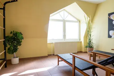 Ein Sitzbereich in der Unterkunft STR123d Ferienwohnung 