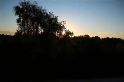 Blick auf den Sonnenuntergang/Sonnenaufgang von der Ferienwohnung aus oder aus der Nähe