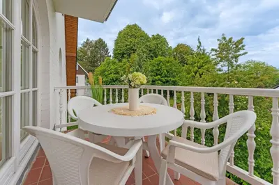 Ein Balkon oder eine Terrasse in der Unterkunft Haus Pegasus Küstenliebe