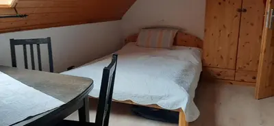 Ein Bett oder Betten in einem Zimmer der Unterkunft Blaueshaus