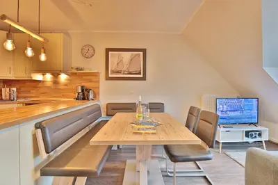 TV/Unterhaltungsangebot in der Unterkunft Strandduene Stranddüne Appartement 23