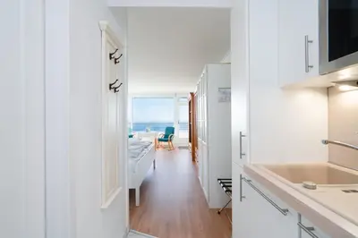 Küche/Küchenzeile in der Unterkunft Ferienwohnung Meerblick App 805