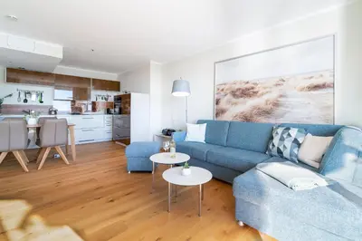 Küche/Küchenzeile in der Unterkunft Ferienwohnung Nordermole