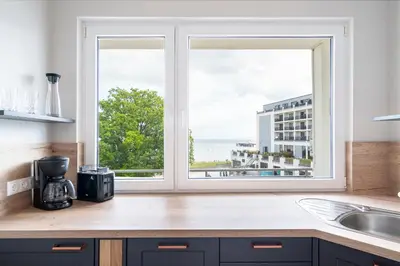 Küche/Küchenzeile in der Unterkunft Ferienwohnung Puro Blick
