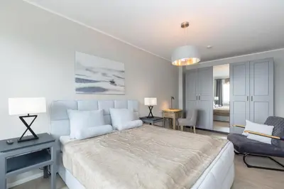 Ein Bett oder Betten in einem Zimmer der Unterkunft Ferienwohnung Puro Blick