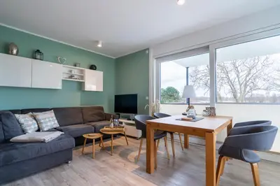 TV/Unterhaltungsangebot in der Unterkunft Ferienwohnung SuiteBEACH