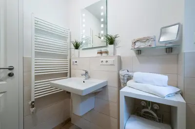Ein Badezimmer in der Unterkunft Strandhaus Möwenberg App 11