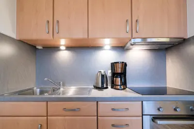 Küche/Küchenzeile in der Unterkunft Wohnpark am Mühlenteich - Appartement 31