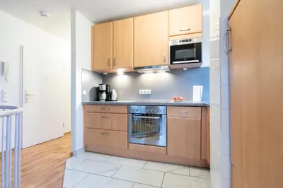 Küche/Küchenzeile in der Unterkunft Wohnpark am Mühlenteich - Appartement 27