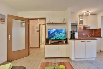 Küche/Küchenzeile in der Unterkunft Haus Windrose Appartement 4