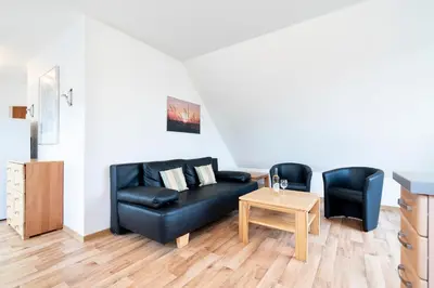 Ein Sitzbereich in der Unterkunft Wohnpark am Mühlenteich - Appartement 38