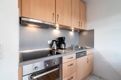 Küche/Küchenzeile in der Unterkunft Wohnpark am Mühlenteich - Appartement 36