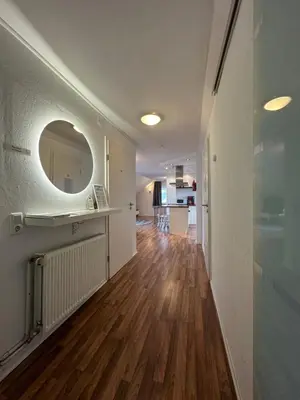 Küche/Küchenzeile in der Unterkunft FeWo Haus Lübeck Sereetz Ostsee
