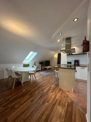 Küche/Küchenzeile in der Unterkunft FeWo Haus Lübeck Sereetz Ostsee