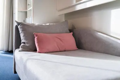 Ein Bett oder Betten in einem Zimmer der Unterkunft Gorch-Fock-Park App 3