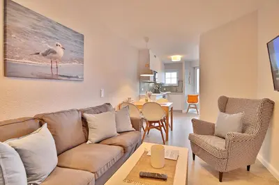 Ein Sitzbereich in der Unterkunft Residenz Ostseestrand Appartement 17