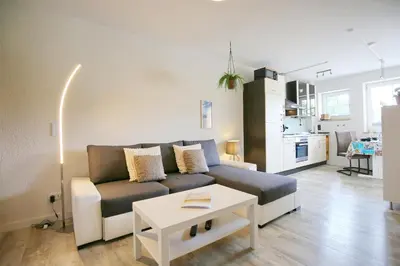Ein Sitzbereich in der Unterkunft Residenz Ostseestrand Appartement 20