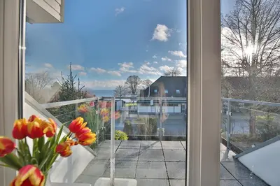 Ein Balkon oder eine Terrasse in der Unterkunft Haus am Seehof 6 Seehof