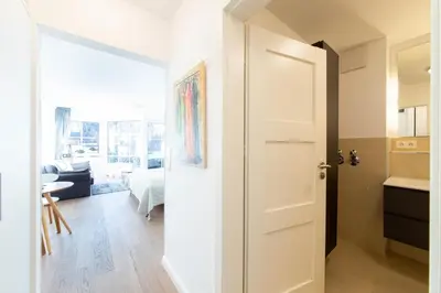 Ein Bett oder Betten in einem Zimmer der Unterkunft Ferienwohnung Studio Copenhagen Timmendorfer Strand