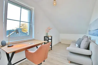 Ein Sitzbereich in der Unterkunft Haus Oberdeck 1