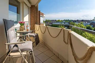 Ein Balkon oder eine Terrasse in der Unterkunft Haus Beau Rivage Sundown