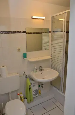 Ein Badezimmer in der Unterkunft Förster Stolpmünder Weg
