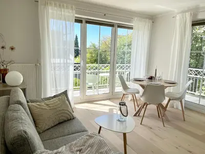 Ein Balkon oder eine Terrasse in der Unterkunft Turmresidenz 6 KaMare - 300m zum Strand