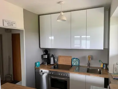 Küche/Küchenzeile in der Unterkunft Apartment am See