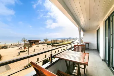 Ein Balkon oder eine Terrasse in der Unterkunft Ferienwohnung Aalkate App 2