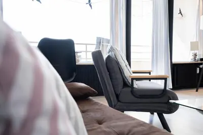 Ein Sitzbereich in der Unterkunft Ferienpark Sierksdorf App 530 - Strandlage