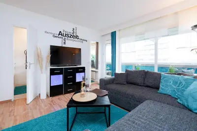 TV/Unterhaltungsangebot in der Unterkunft Panoramic App A02-9 Schick-Lounge