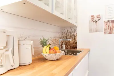Küche/Küchenzeile in der Unterkunft Ferienwohnung Die Hanse 12