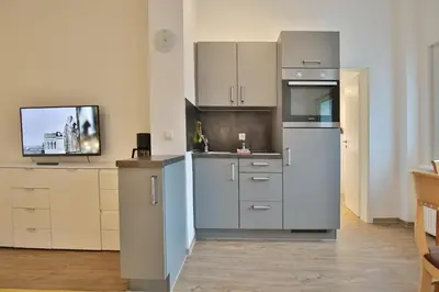 Küche/Küchenzeile in der Unterkunft Hannas Strandhaus App A