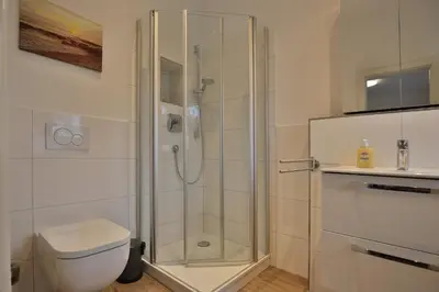 Ein Badezimmer in der Unterkunft Hannas Strandhaus App A