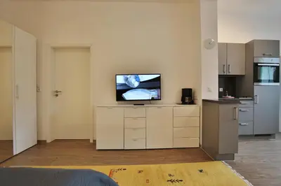 Küche/Küchenzeile in der Unterkunft Hannas Strandhaus App A