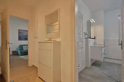 Ein Badezimmer in der Unterkunft Hannas Strandhaus App B